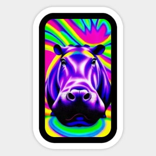 hippo in color Sticker